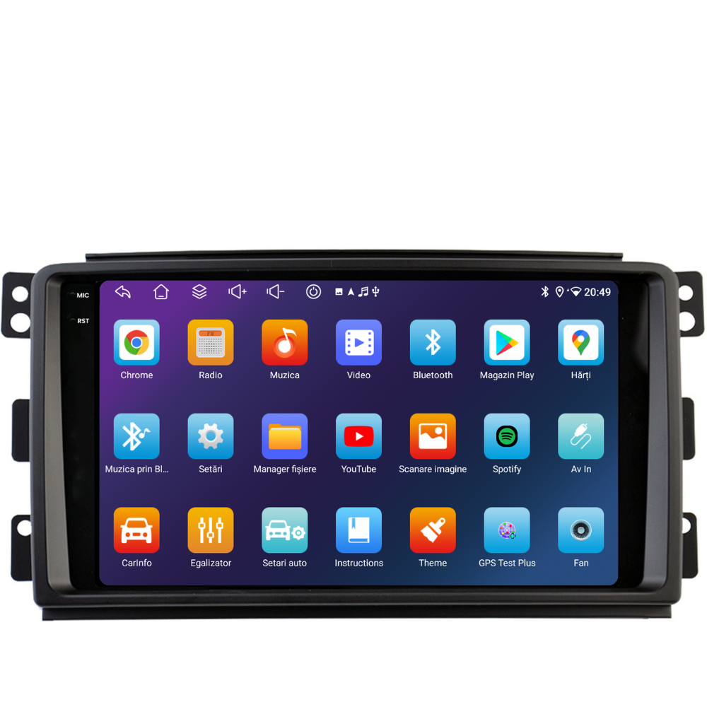Navigatie Smart For Two / For Four (2005-2010), Ecran 9 inch, 6GB RAM 128GB, 8-core