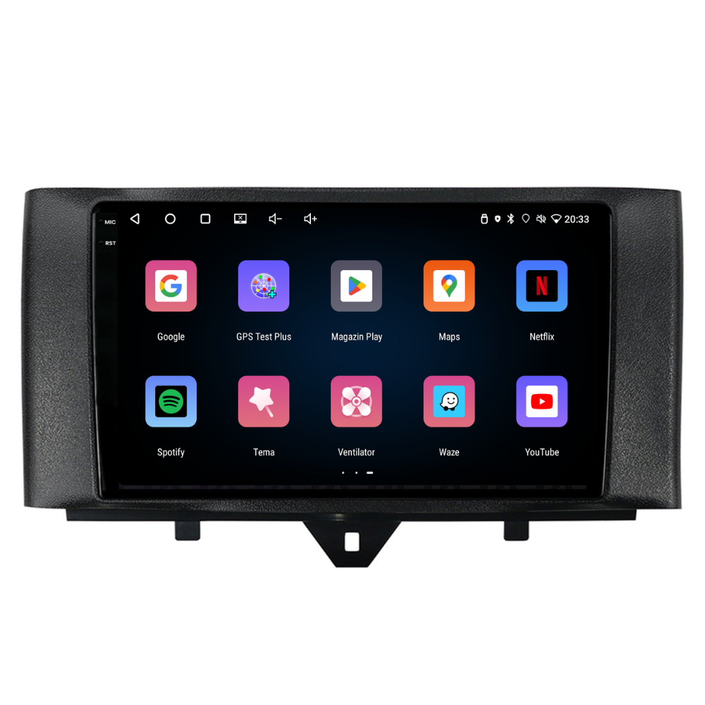 Navigatie Smart For Two / For Four (2010-2015), Ecran 9 inch, 4GB RAM 64GB, 4-core