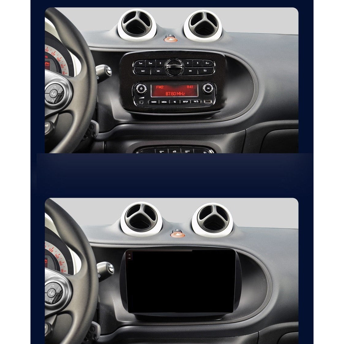 Navigatie Smart For Two / For Four (2016-2019), Ecran 9 inch, 1GB RAM 32GB