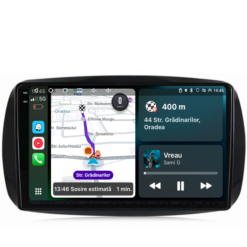 Navigatie Smart For Two / For Four (2016-2019), Ecran 9 inch, 4GB RAM 64GB, 4-core