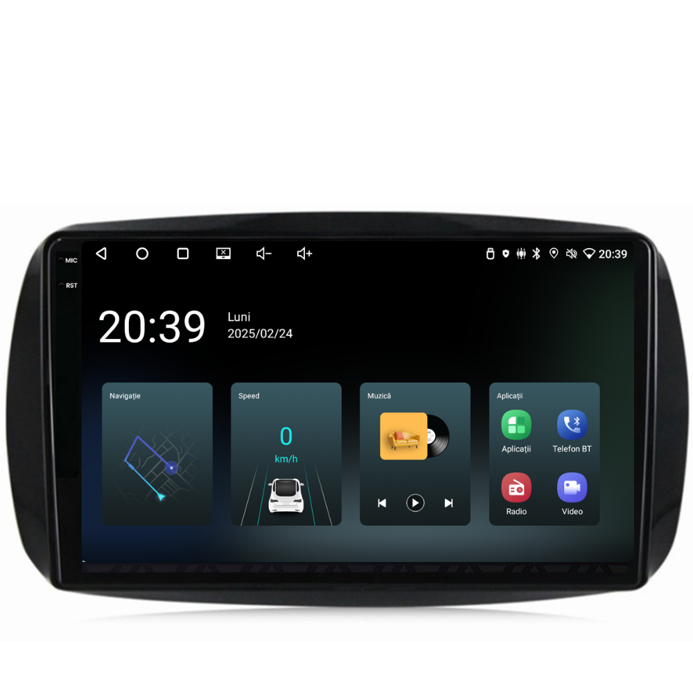 Navigatie Smart For Two / For Four (2016-2019), Ecran 9 inch, 2GB RAM 32GB