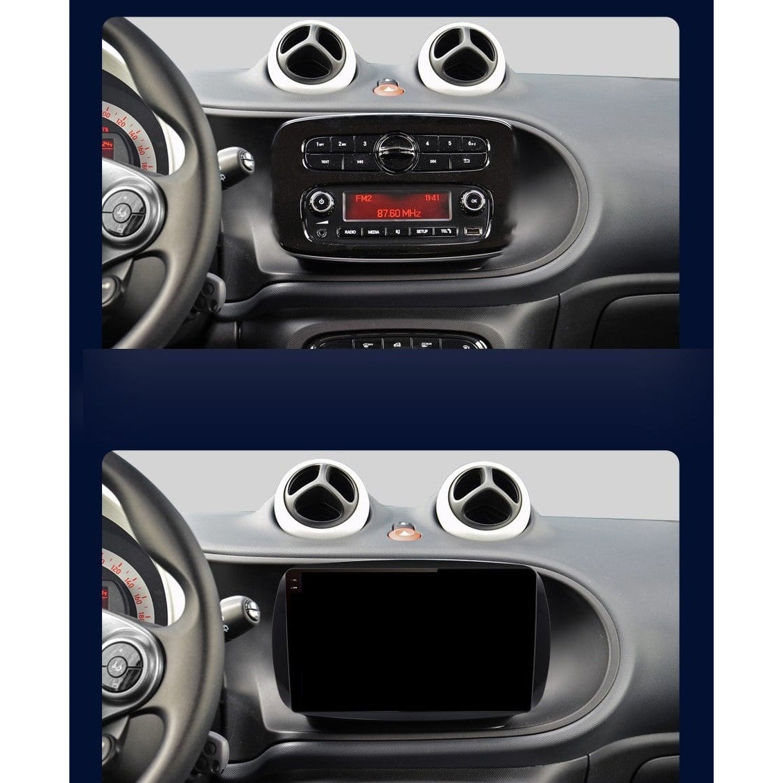 Navigatie Smart For Two / For Four (2016-2019), Ecran 9 inch, 8GB RAM 256GB, 8-core