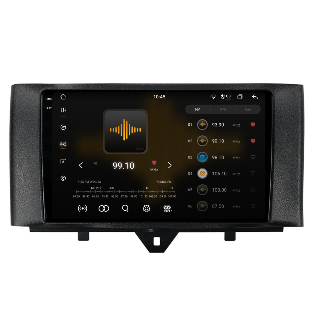 Navigatie Smart For Two / For Four (2010-2015), Ecran 9 inch 2K, 12GB RAM 256GB, 8-core