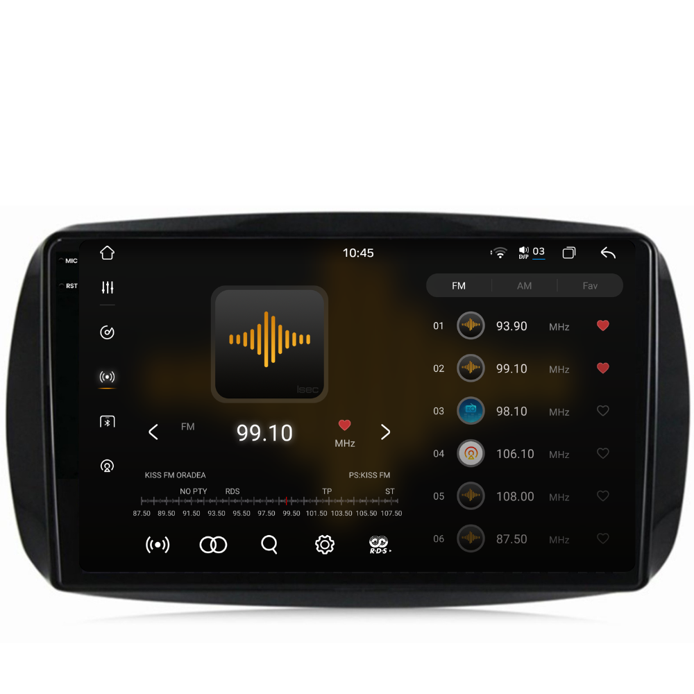 Navigatie Smart For Two / For Four (2016-2019), Ecran 9 inch 2K, 12GB RAM 256GB, 8-core