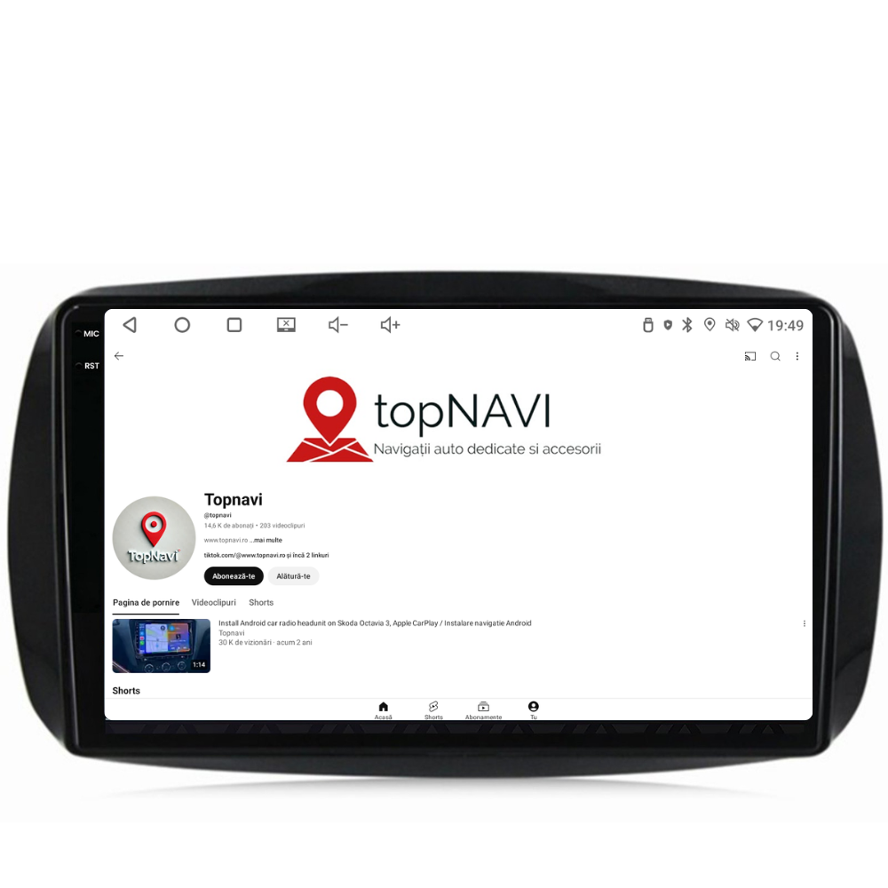 Navigatie Smart For Two / For Four (2016-2019), Ecran 9 inch 2K, 12GB RAM 256GB, 8-core