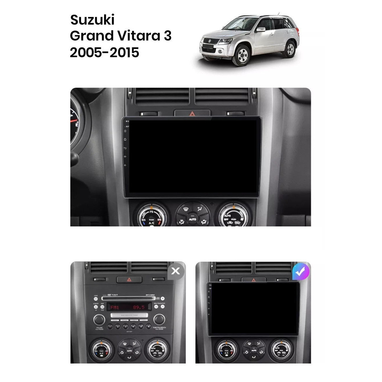Navigatie Suzuki Grand Vitara 3 (2005-2015), Ecran 2K, 4GB RAM 64GB, 8-core