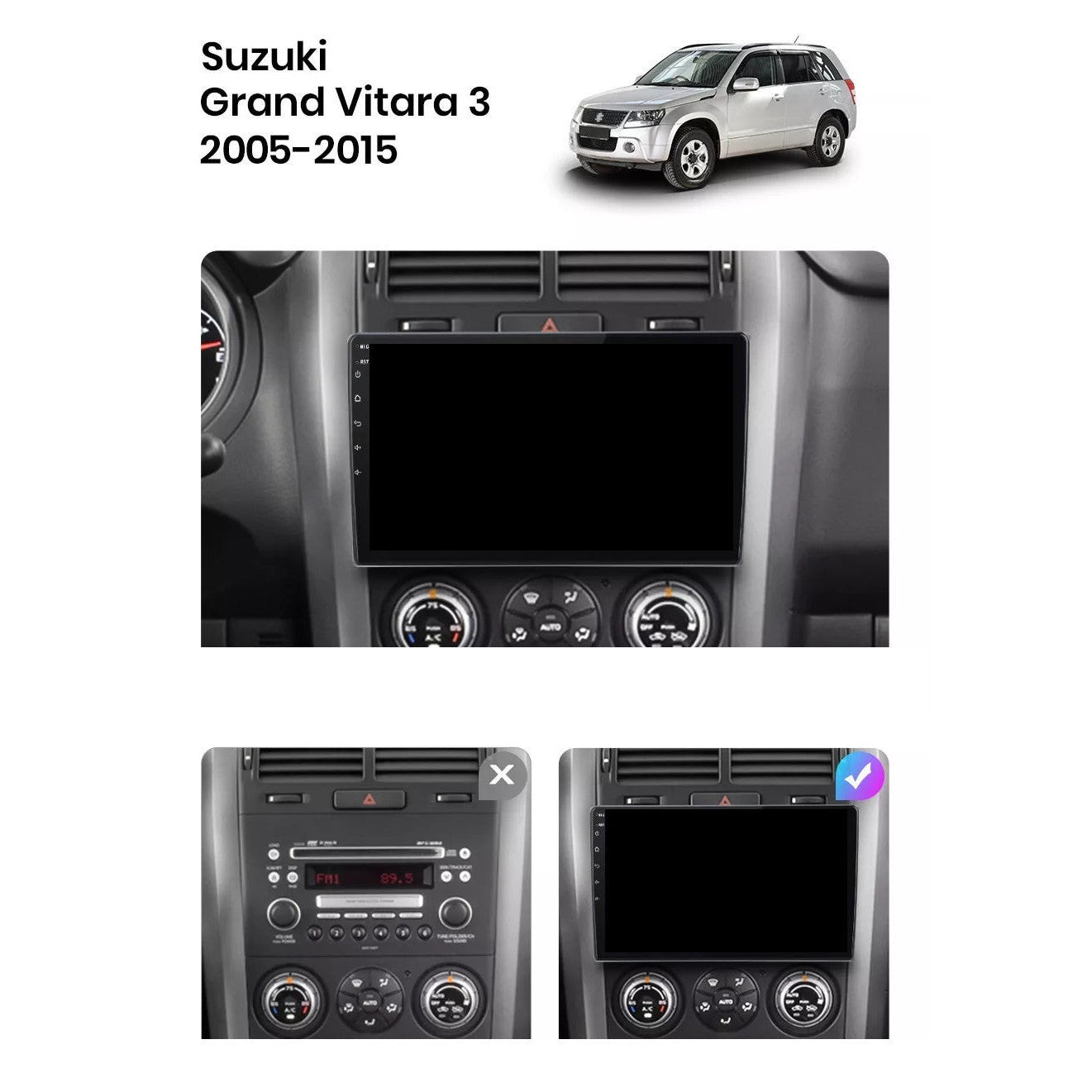Navigatie Suzuki Grand Vitara 3 (2005-2015), Ecran 2K, 8GB RAM 256GB, 8-core