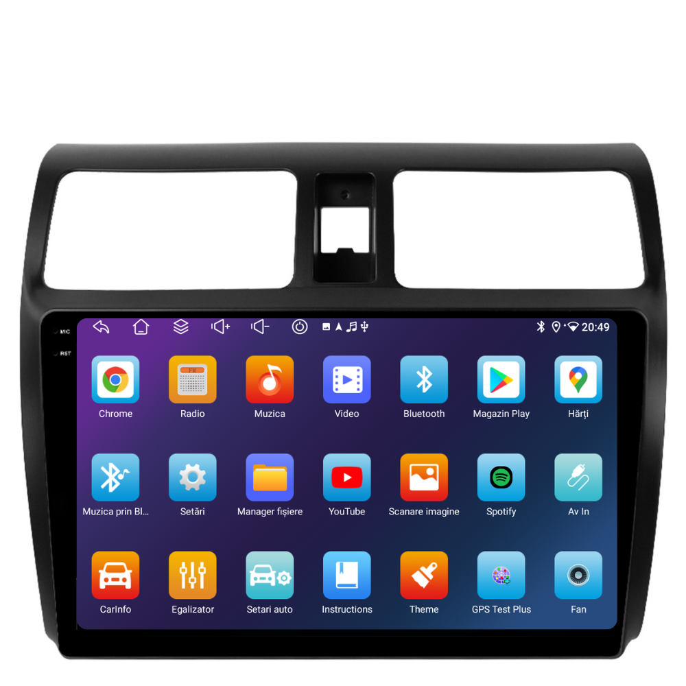 Navigatie Suzuki Swift (2003-2013), Ecran 10 inch, 4GB RAM 64GB, 8-core