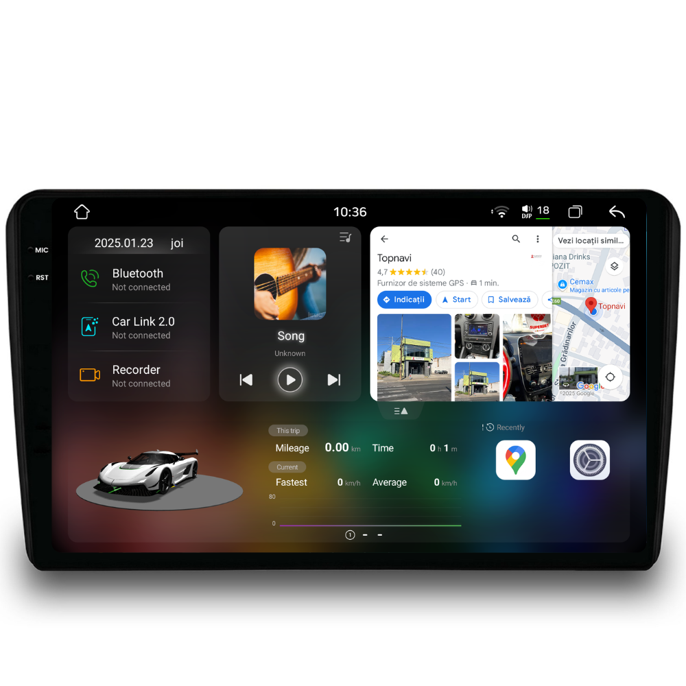 Navigatie Toyota Auris (2006-2012), Android, Ecran 9 inch 2K, 12GB RAM 256GB, 8-core