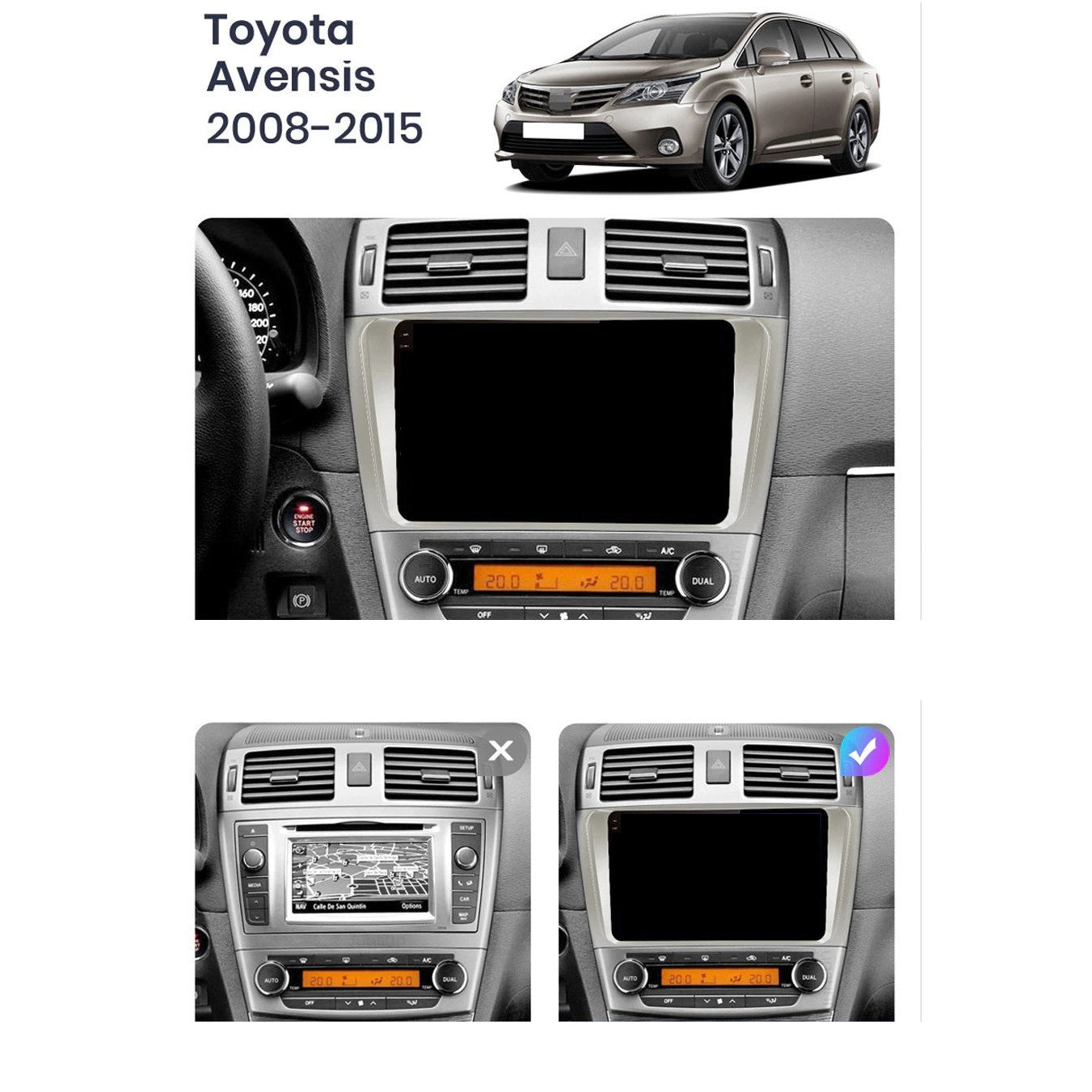Navigatie Toyota Avensis (2008-2015), Ecran 2K, 4GB RAM 64GB, 8-core