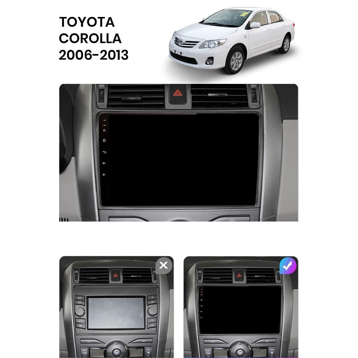 Navigatie Toyota Corolla (2006-2013), Ecran 9 inch, 1GB RAM 32GB