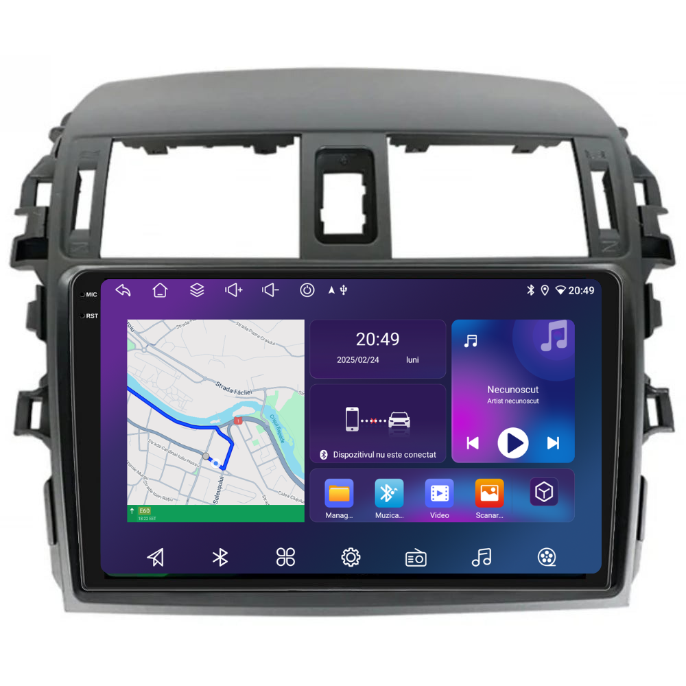 Navigatie Toyota Corolla (2006-2013), Ecran 9 inch, 4GB RAM 64GB, 8-core