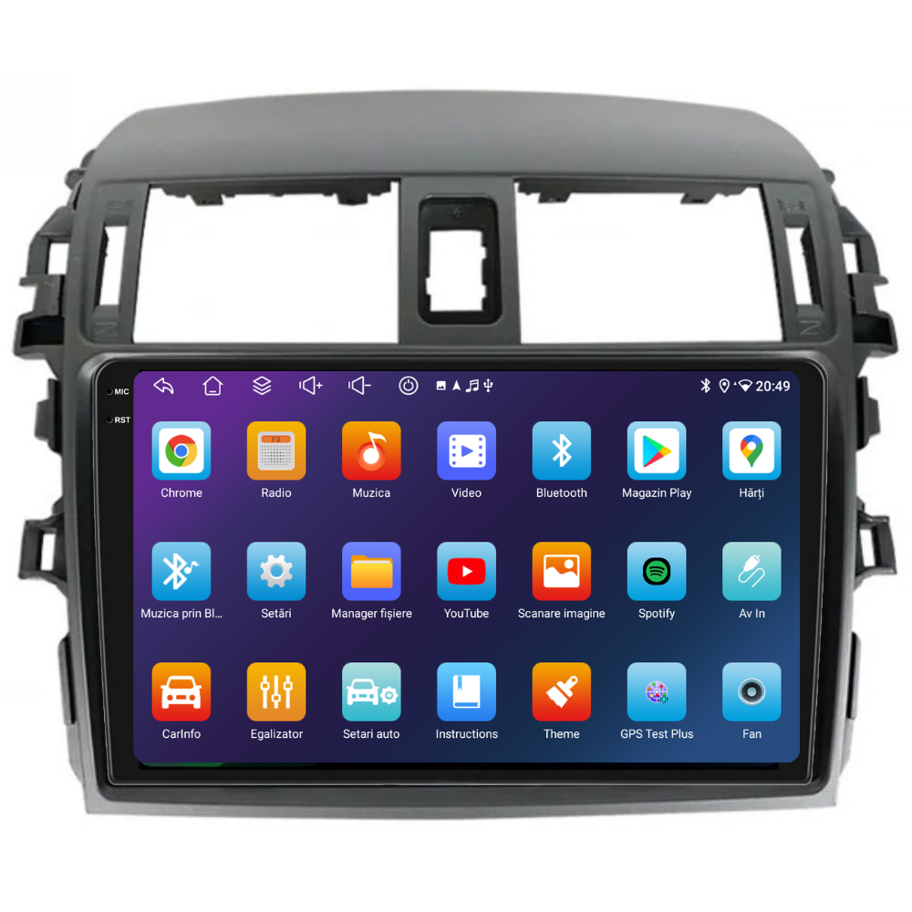 Navigatie Toyota Corolla (2006-2013), Ecran 9 inch, 4GB RAM 64GB, 8-core