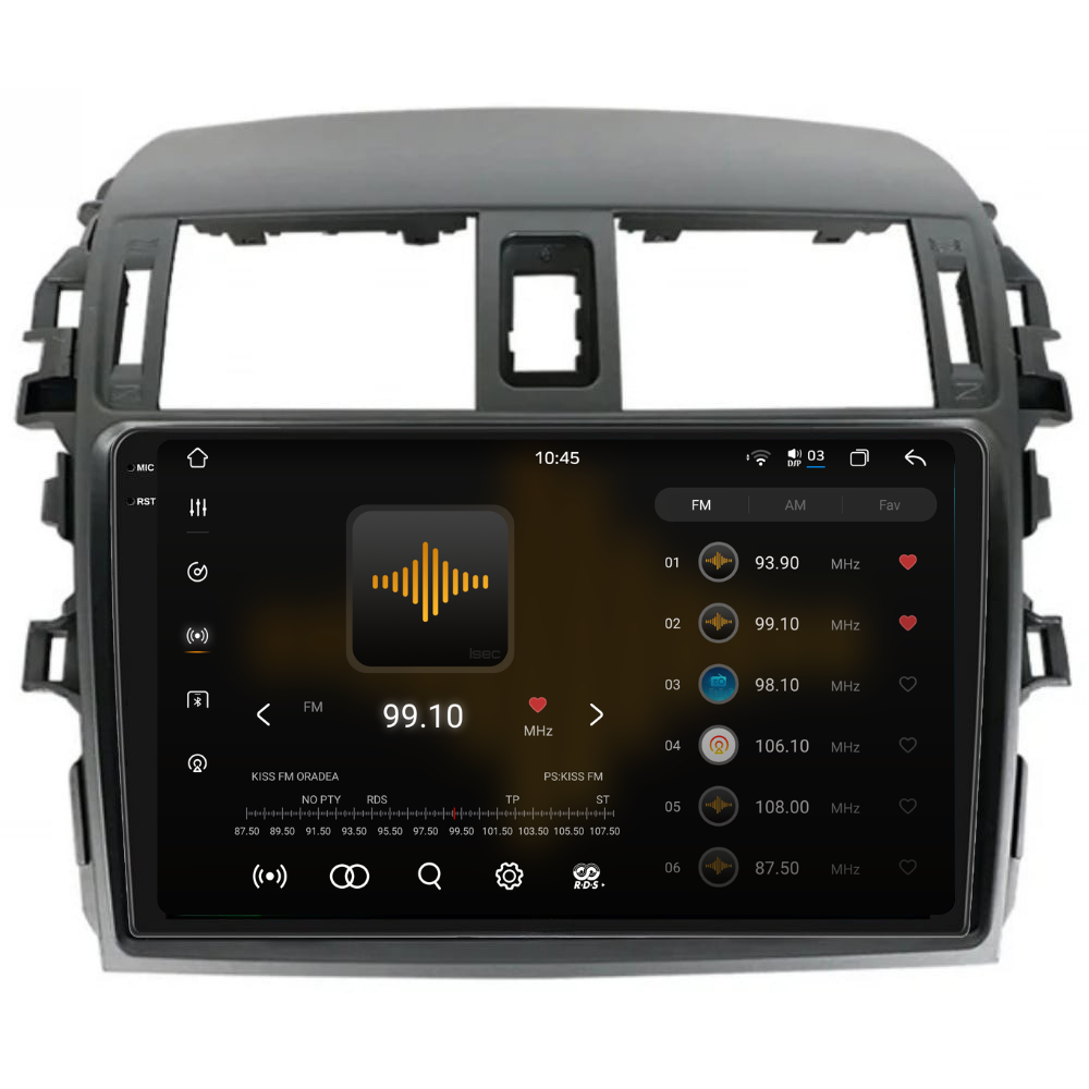 Navigatie Toyota Corolla (2006-2013), Ecran 9 inch 2K, 12GB RAM 256GB, 8-core