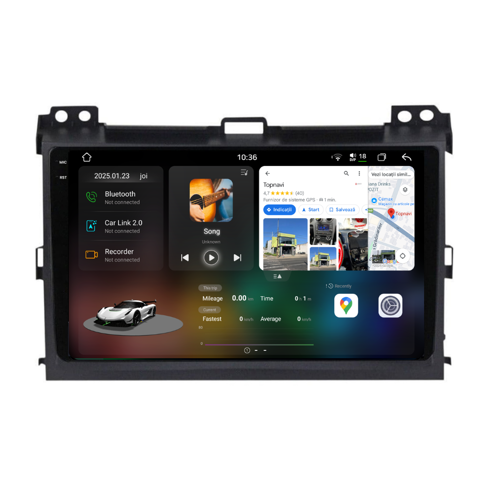 Navigatie Toyota Land Cruiser prado J120 (2004-2009), Ecran 9 inch 2K, 12GB RAM 256GB, 8-core