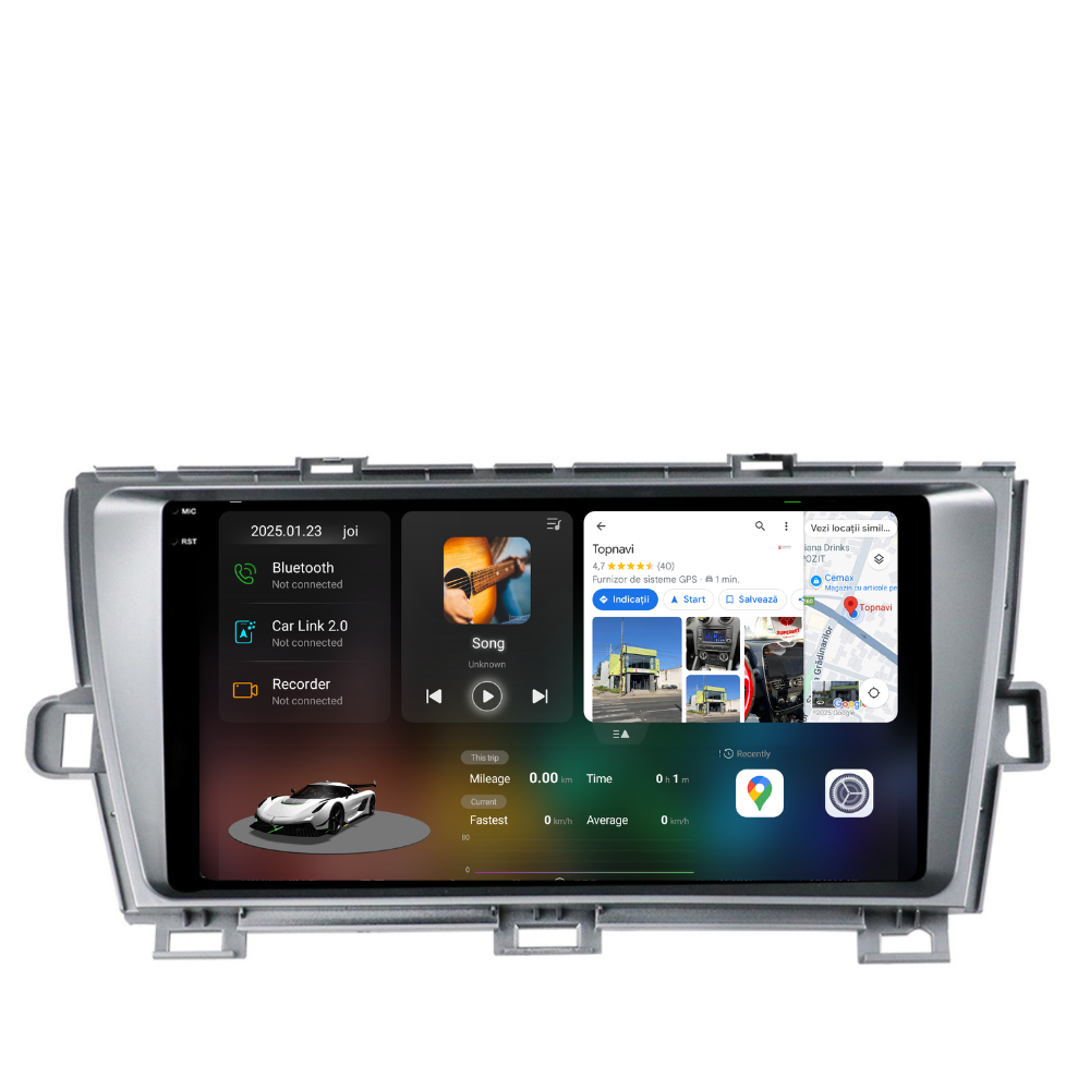 Navigatie Toyota Prius (2009-2015), Android, Ecran 9 inch 2K, 12GB RAM 256GB, 8-core