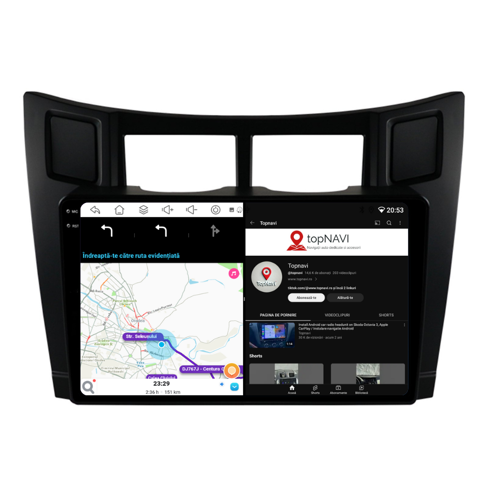 Navigatie Toyota Yaris (2005-2012), Ecran 9 inch, 4GB RAM 64GB, 8-core