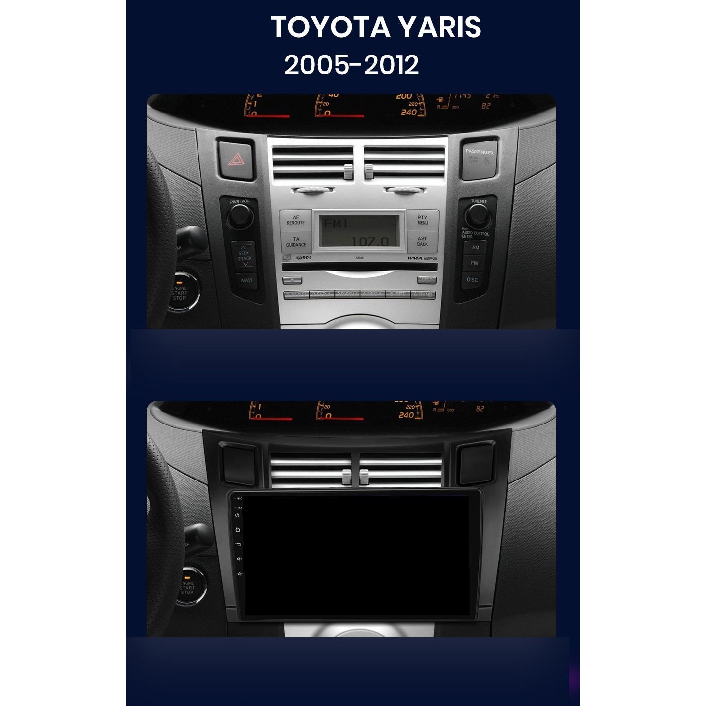 Navigatie Toyota Yaris (2005-2012), Ecran 2K, 4GB RAM 64GB, 8-core