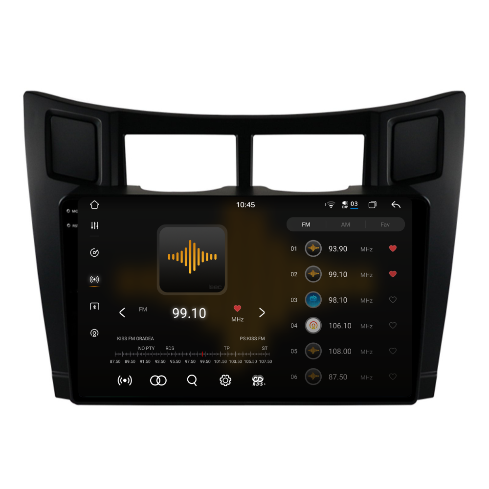 Navigatie Toyota Yaris (2005-2012), Ecran 9 inch 2K, 12GB RAM 256GB, 8-core