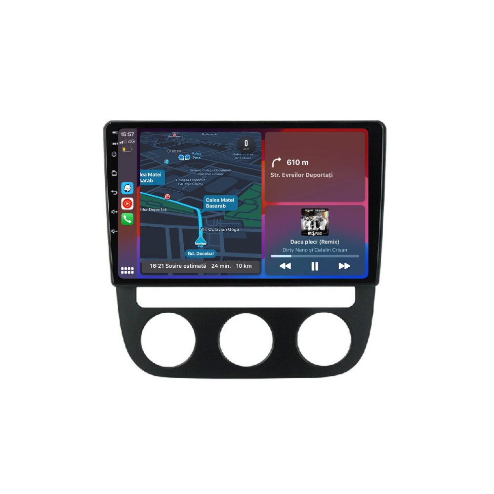 Navigatie Volkswagen Golf 5 (2004-2009) Jetta (2004-2009), Android, 1GB RAM 32GB, carplay / android auto,waze