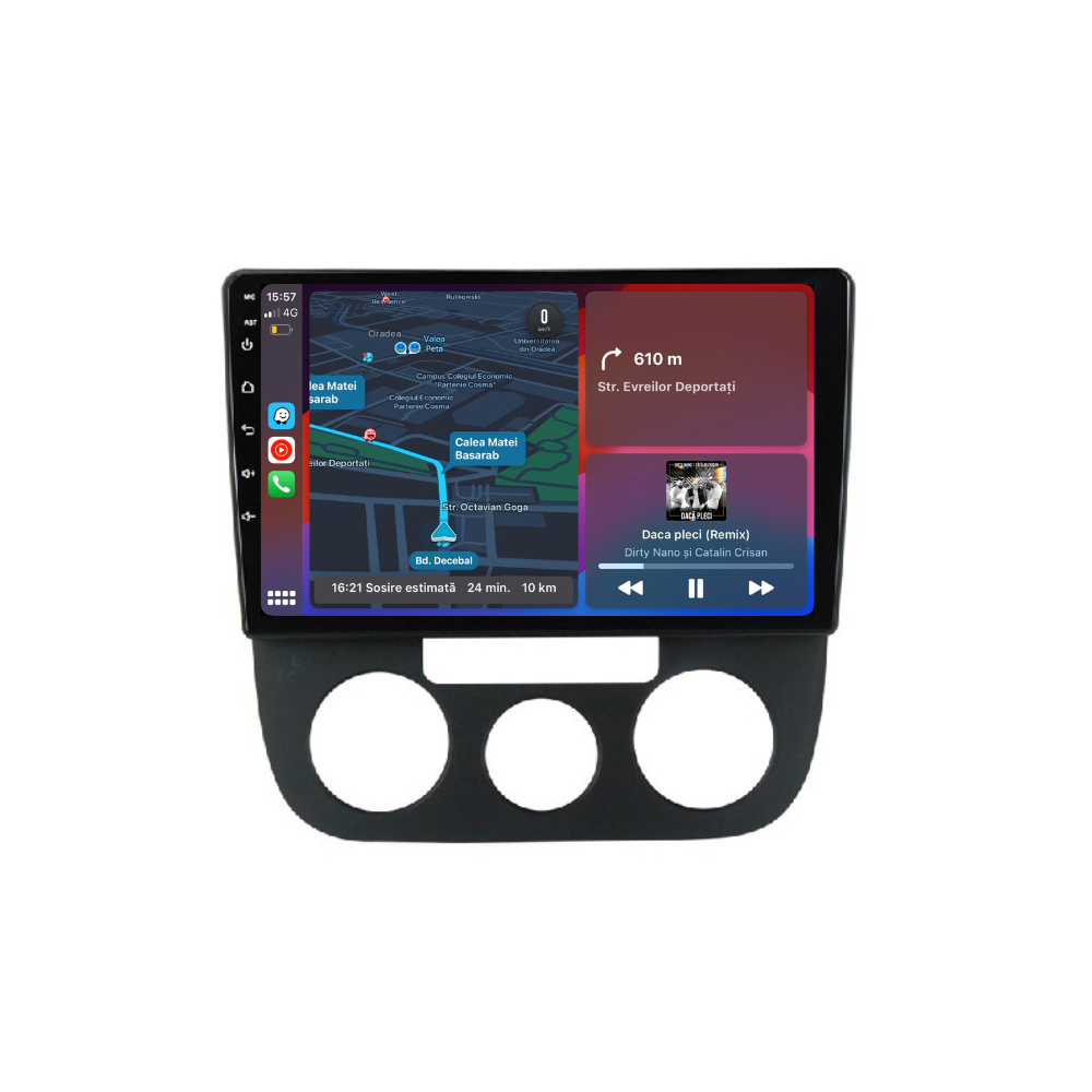 Navigatie Volkswagen Golf 5 (2004-2009) Jetta (2004-2009), Android, 1GB RAM 32GB, carplay / android auto,waze,youtube