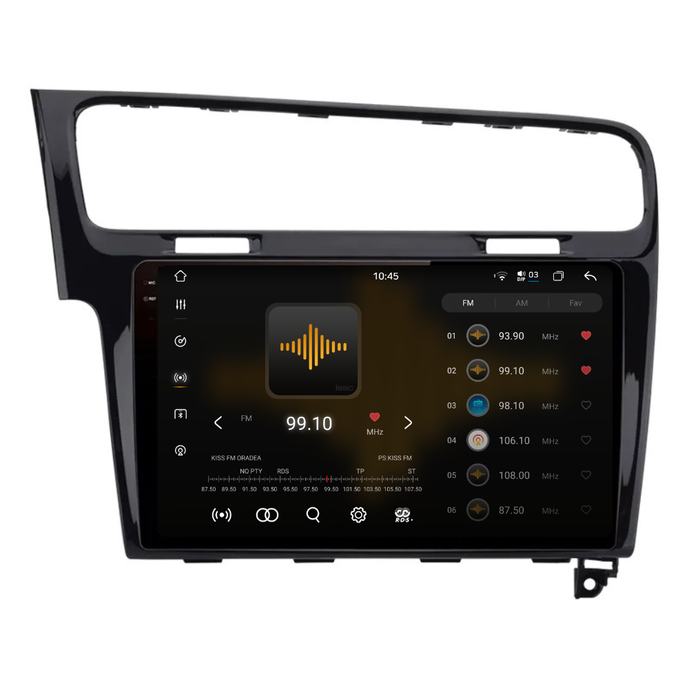 Navigatie Volkswagen Golf 7 (2012-2017), Android, Ecran 10 inch 2K, 12GB RAM 256GB, 8-core, black