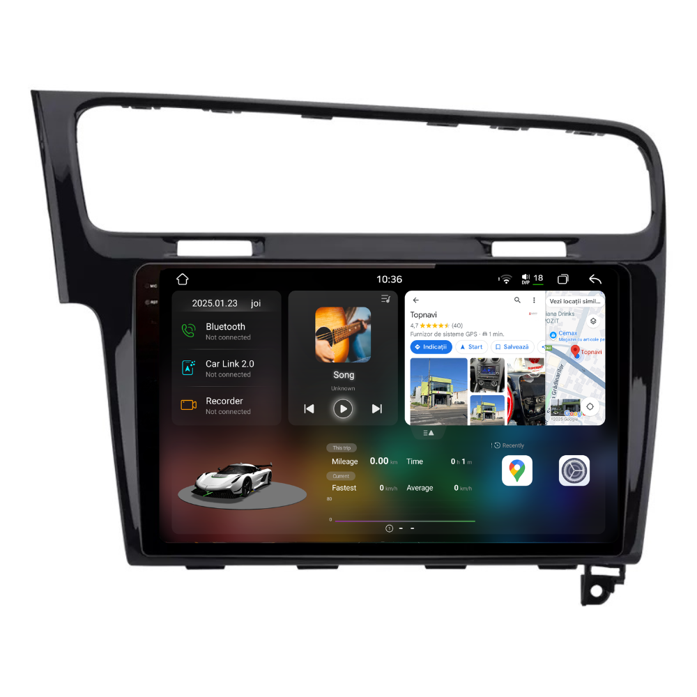 Navigatie Volkswagen Golf 7 (2012-2017), Android, Ecran 10 inch 2K, 12GB RAM 256GB, 8-core, black