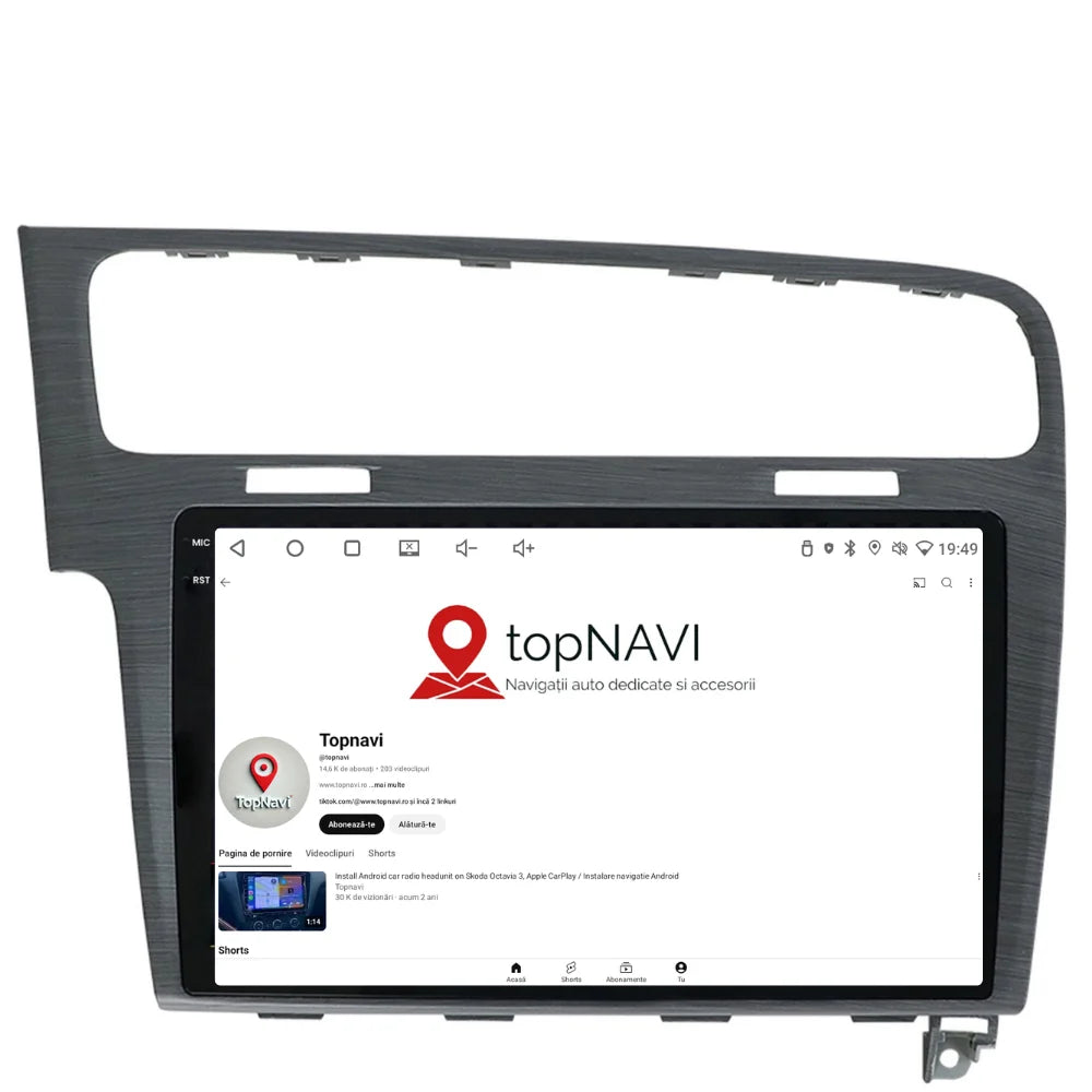 Navigatie Volkswagen Golf 7 (2012-2017), Android, Ecran 10 inch 2K, 12GB RAM 256GB, 8-core, grey