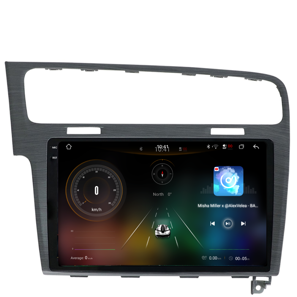 Navigatie Volkswagen Golf 7 (2012-2017), Android, Ecran 10 inch 2K, 12GB RAM 256GB, 8-core, grey