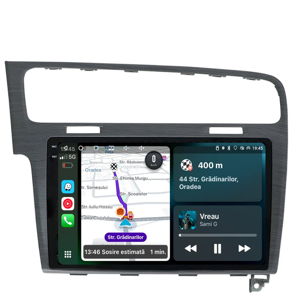 Navigatie Volkswagen Golf 7 (2012-2017), Android, Ecran 10 inch 2K, 12GB RAM 256GB, 8-core, grey