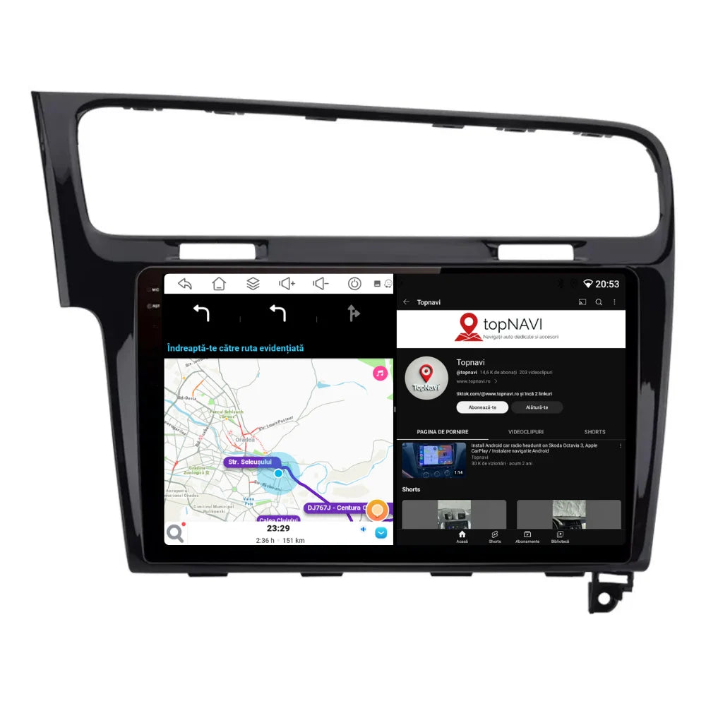 Navigatie Volkswagen Golf 7 (2012-2017), Android, Ecran 10 inch, 6GB RAM 128GB, negru