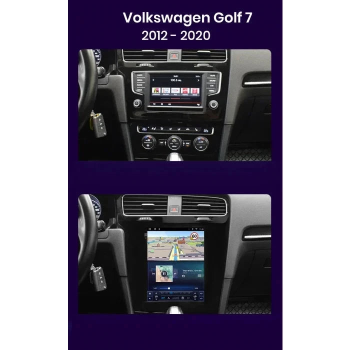 Navigatie Volkswagen Golf 7 (2014-2018),Ecran Tesla 9.7 inch, Android, 6GB RAM 128GB, carplay / android auto, waze