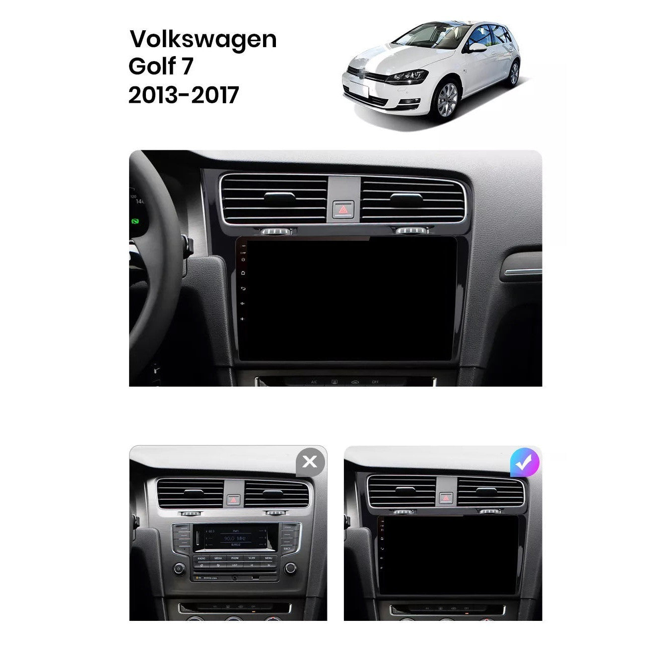 Navigatie Volkswagen Golf 7, Android 12, 1GB RAM 32GB, google maps, youtube, wifi, waze, bluetooth