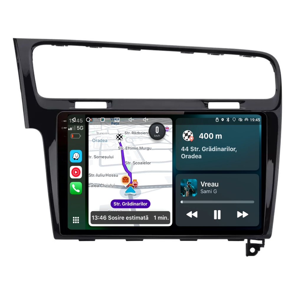 Navigatie Volkswagen Golf 7 (2012-2017), Android, Ecran 2K, 4GB RAM 64GB, 8-core, negru