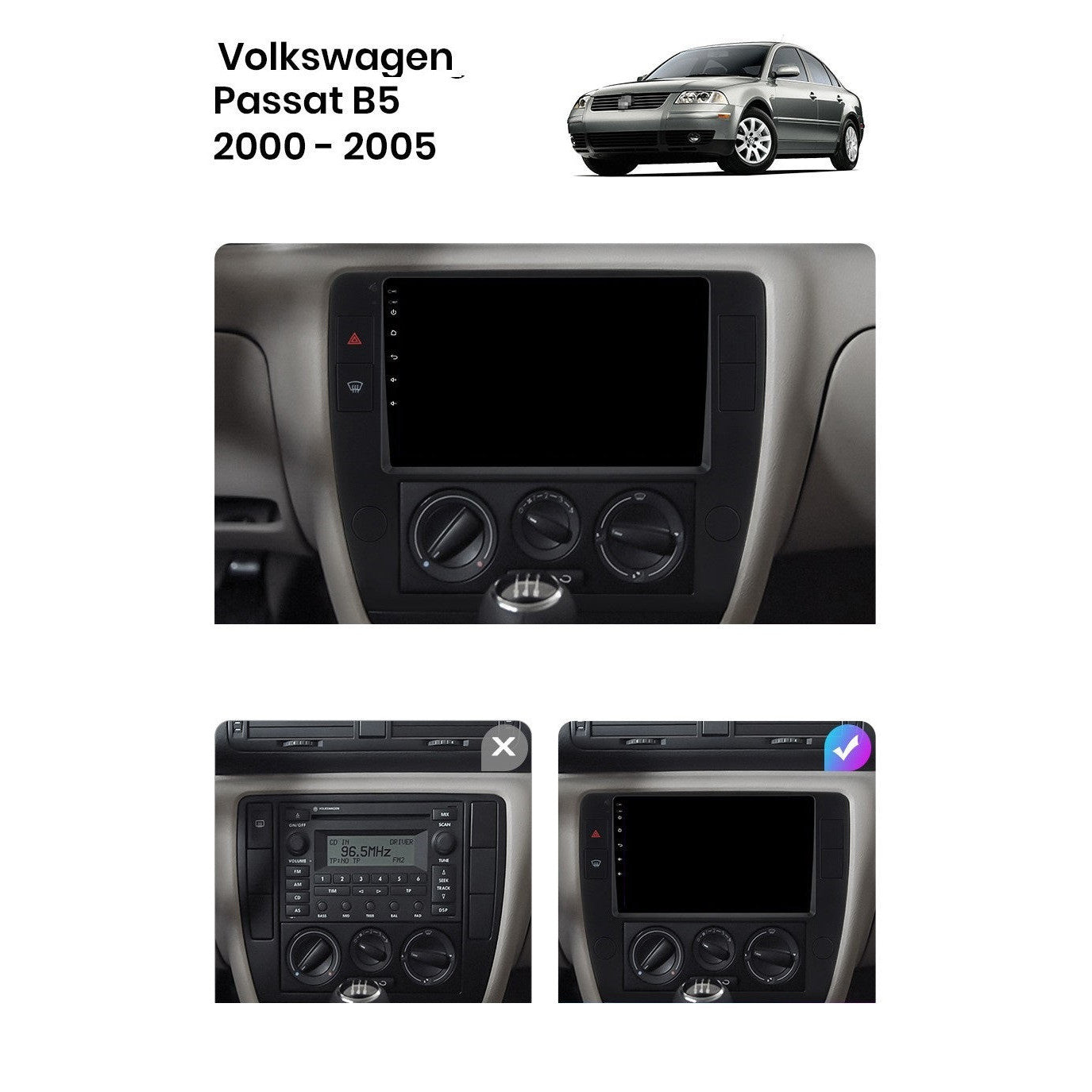Navigatie Volkswagen Passat B5 (2000-2005), Android, 1GB RAM 32GB, carplay / android auto,waze,youtube