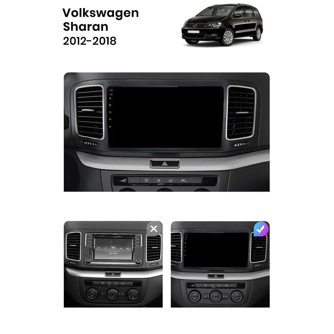 Navigatie Volkswagen Sharan (2012-2018), Android, Ecran 2K, 8GB RAM 256GB, 8-core