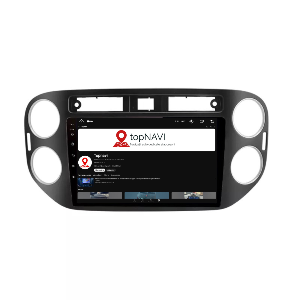 Navigatie Volkswagen Tiguan 2011-2016, Android 12, 1GB RAM 32GB, google maps, youtube, wifi, waze, bluetooth