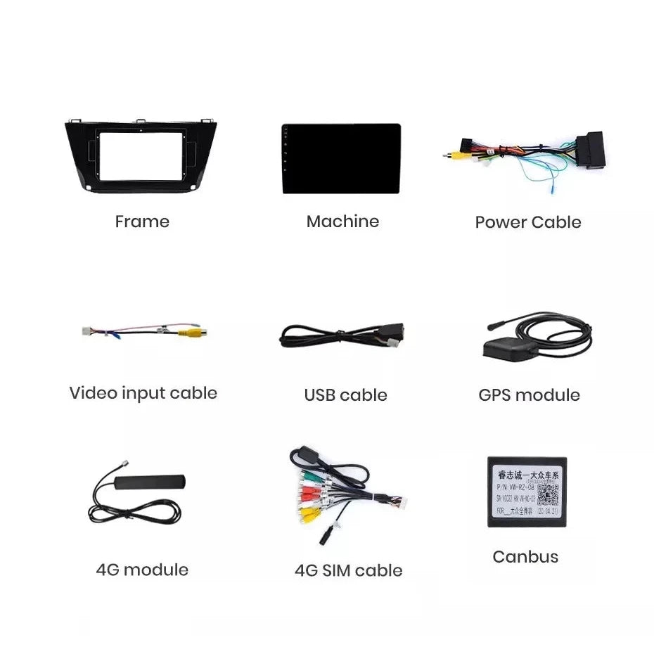 Navigatie Volkswagen Tiguan (2016-2020), Android, Ecran 10 inch, 4GB RAM 64GB, 8-core