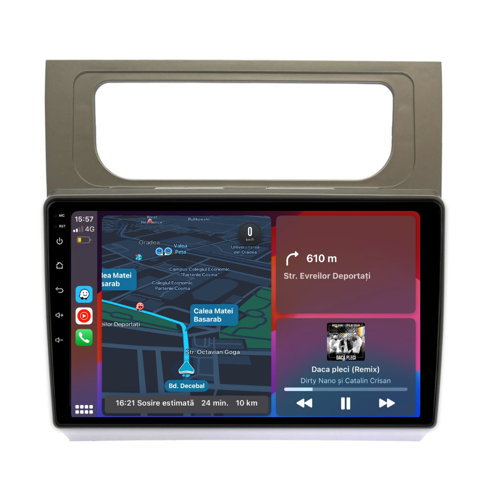 Navigatie Volkswagen Touran 2 (2011-2015) Android 12, 1GB RAM 32GB, google maps, youtube, wifi, waze, bluetooth