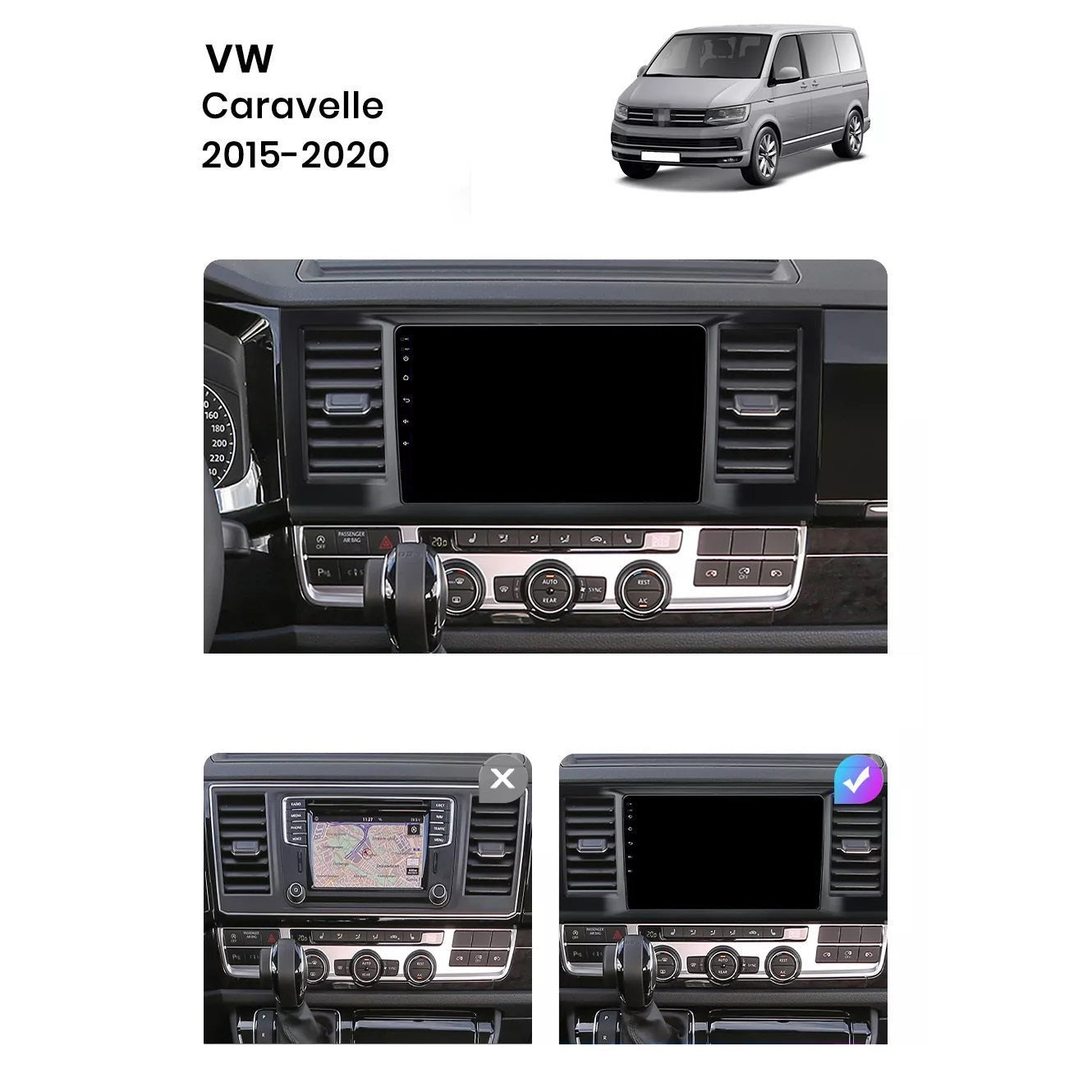 Navigatie Volkswagen Transporter T6 (2016-2020), Android, Ecran 2K, 4GB RAM 64GB, 8-core
