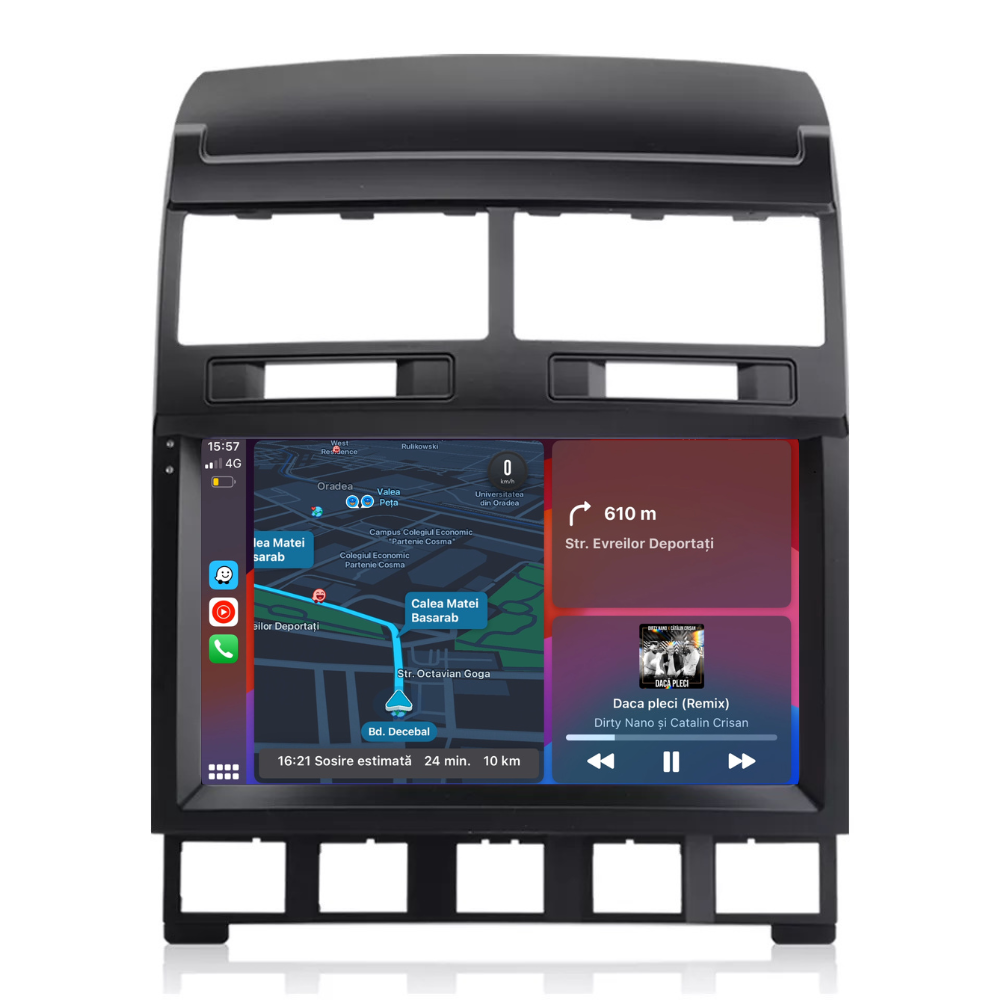 Navigatie vw Touareg 2002-2010, Android 12, 1GB RAM 32GB, google maps, youtube, waze, wifi, bluetooth