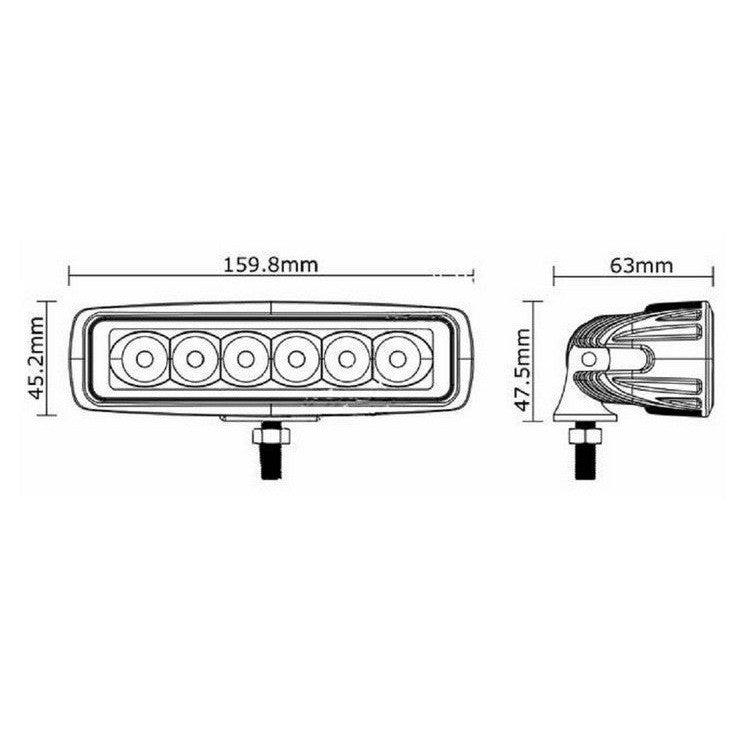 Proiector Ledbar Offroad 18W/, 1320 Lumeni, Lungime 16 cm, 60 Grade