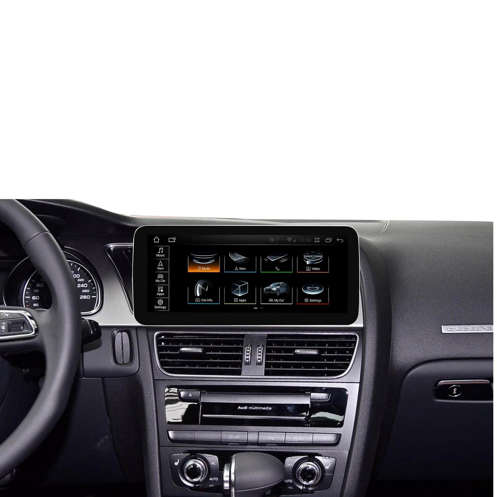 Navigatie Audi A5 B8 2008-2016, Android, Carplay, Bluetooth, Youtube, Waze