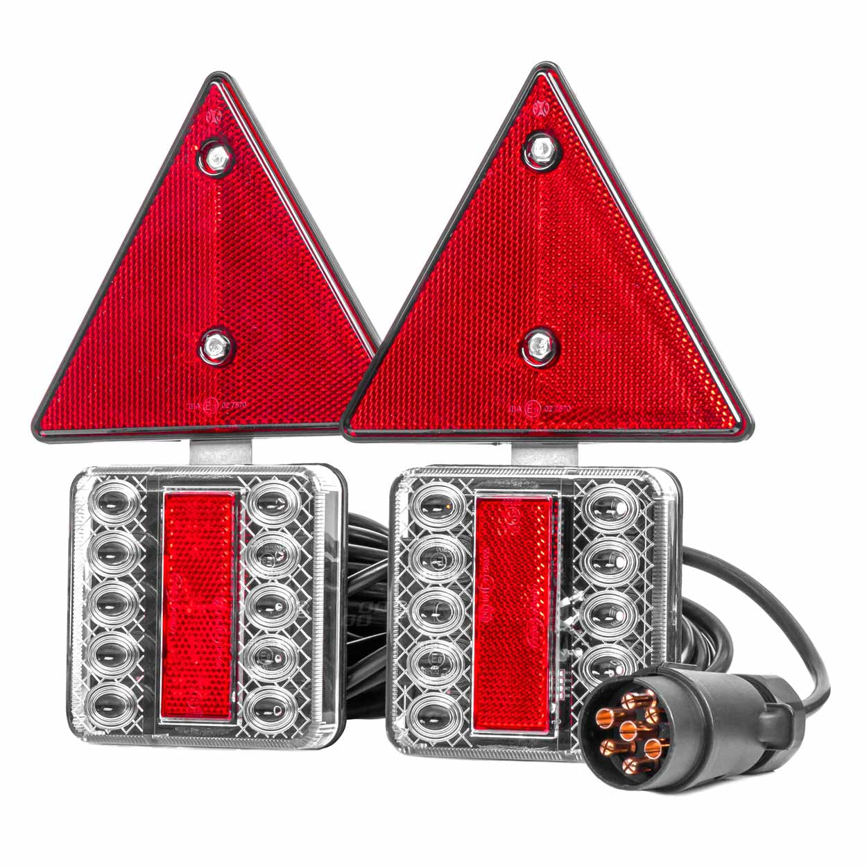Set stopuri lampa spate trailer / remorca cu prindere magnetica si triunghi