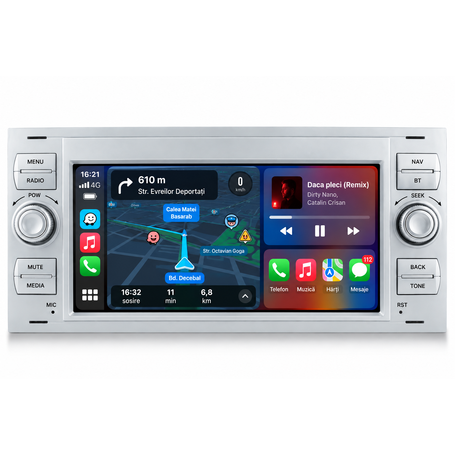 Navigatie Ford Focus / Fiesta / Transit / Kuga / Mondeo , Android, Ecran 7", Carplay / Android auto