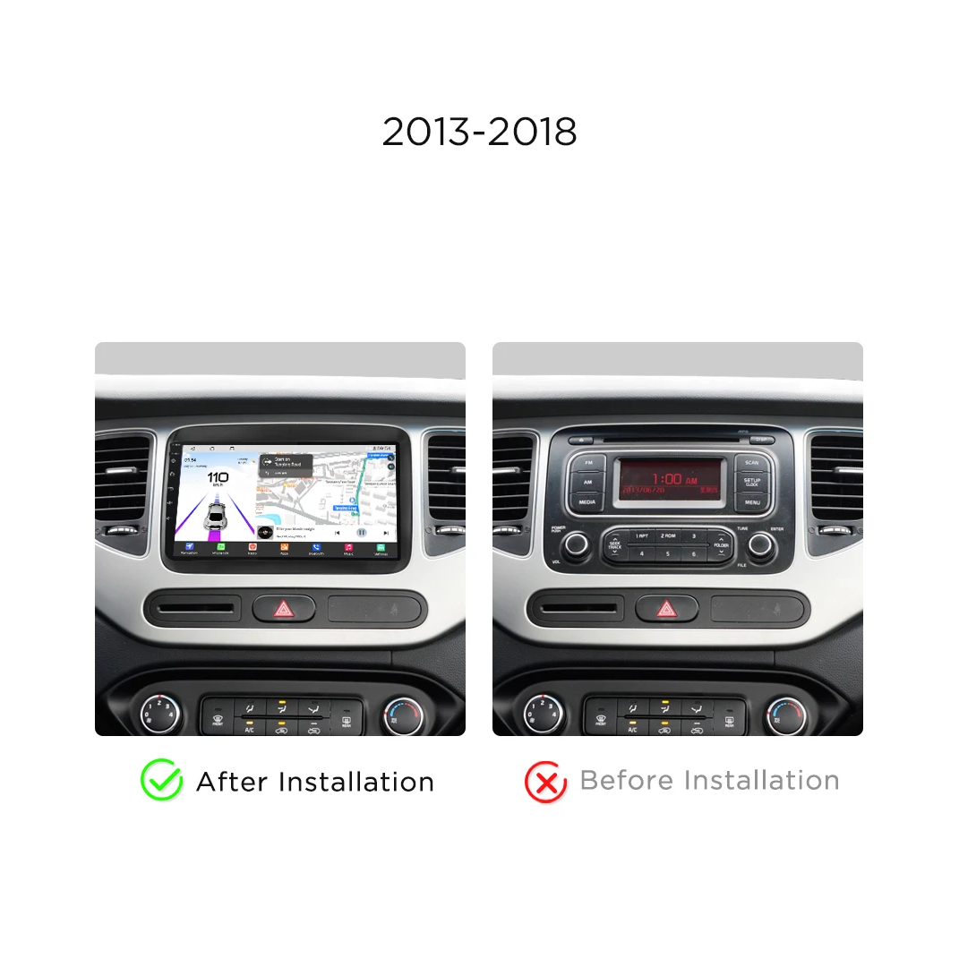 Navigatie Kia Carens (2012-2018), Ecran 9 inch, Carplay / Android Auto, Youtube, Waze