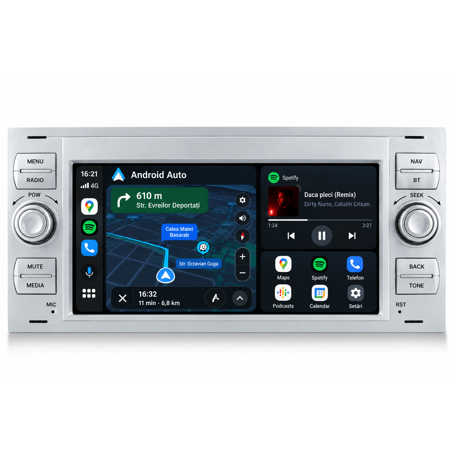 Navigatie Ford Focus / Fiesta / Transit / Kuga / Mondeo , Android, Ecran 7", Carplay / Android auto