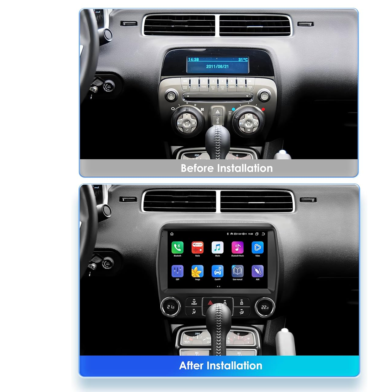 Navigatie Chevrolet Camaro (2010-2015), Ecran 9 inch, Carplay / Android auto, Youtube, Waze
