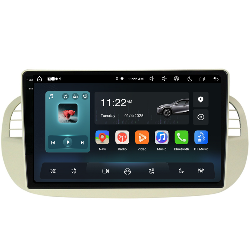 Navigatie Fiat 500 (2007-2015), Ecran 9", Carplay / Android Auto