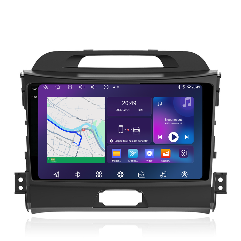 Navigatie Kia Sportage (2010-2016), Ecran 9 inch, Carplay / Android Auto, Youtube, Waze